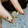 2.7ct Round Cut Brushed Bypass Engagement Ring