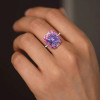 6.8ct Halo Cushion Cut Lavender Sapphire Cocktail Ring