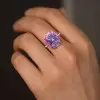 6.8ct Halo Cushion Cut Lavender Sapphire Cocktail Ring