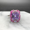 6.8ct Halo Cushion Cut Lavender Sapphire Cocktail Ring