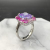 6.8ct Halo Cushion Cut Lavender Sapphire Cocktail Ring