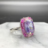 6.8ct Halo Cushion Cut Lavender Sapphire Cocktail Ring
