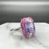 6.8ct Halo Cushion Cut Lavender Sapphire Cocktail Ring
