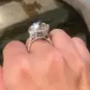 12ct Asscher Cut White Sapphire Engagement Ring