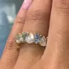 12ctw Aquamarine and White Sapphire Wedding Band