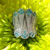 Round Cut Paraiba and White Sapphire Cocktail Ring