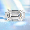 8.4ct East-West Emerald Cut Sandblasted Classic Engagement Ring