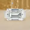 8.4ct East-West Emerald Cut Sandblasted Classic Engagement Ring