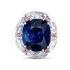 11ct Halo Cushion Cut Blue Sapphire Cocktail Ring