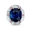 11ct Halo Cushion Cut Blue Sapphire Cocktail Ring