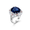 11ct Halo Cushion Cut Blue Sapphire Cocktail Ring