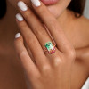 6.2ct Emerald Cut Bicolor Tourmaline Engagement Ring