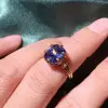 3.5ct Vintage Tanzanite Blue Sapphire Engagement Ring
