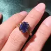 3.5ct Vintage Tanzanite Blue Sapphire Engagement Ring