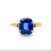 3.5ct Vintage Tanzanite Blue Sapphire Engagement Ring
