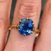 3.5ct Vintage Tanzanite Blue Sapphire Engagement Ring