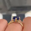 3.5ct Vintage Tanzanite Blue Sapphire Engagement Ring
