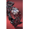 Nature-inspired Round Cut Black Plating Engagement Ring