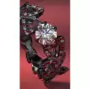Nature-inspired Round Cut Black Plating Engagement Ring