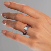 Nature-inspired Round Cut Black Plating Engagement Ring