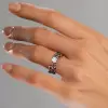 Nature-inspired Round Cut Black Plating Engagement Ring