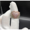 Angel Wing Pink Sapphire Paved Heart Cocktail Ring