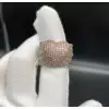 Angel Wing Pink Sapphire Paved Heart Cocktail Ring