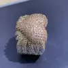Angel Wing Pink Sapphire Paved Heart Cocktail Ring