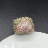 Angel Wing Pink Sapphire Paved Heart Cocktail Ring