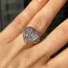 3.5ct Crushed Ice Heart Cut Pink Halo Engagement Ring