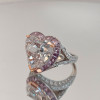 3.5ct Crushed Ice Heart Cut Pink Halo Engagement Ring