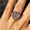 3.5ct Crushed Ice Heart Cut Pink Halo Engagement Ring