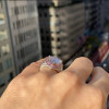 3.5ct Crushed Ice Heart Cut Pink Halo Engagement Ring