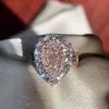 2ct Pear Cut Pink Sapphire Double Halo Engagement Ring