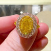 2ct Halo Oval Cut Yellow Sapphire Engagement Ring