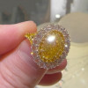 2ct Halo Oval Cut Yellow Sapphire Engagement Ring