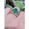 2.5ct Oval Cut Emerald Crown Engagement Ring