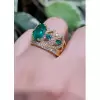 2.5ct Oval Cut Emerald Crown Engagement Ring