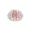 8.4ct Emerald Cut Morganite Pink Sapphire Cluster Engagement Ring