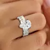 5.4ct Pear Cut White Sapphire Eternity Engagement Ring
