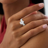 5.4ct Pear Cut White Sapphire Eternity Engagement Ring