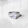 5.4ct Pear Cut White Sapphire Eternity Engagement Ring