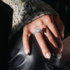 5.4ct Pear Cut White Sapphire Eternity Engagement Ring