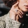 5.4ct Pear Cut White Sapphire Eternity Engagement Ring