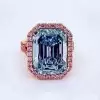 8.4ct Emerald Cut Aquamarine Halo Engagement Ring