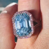 8.4ct Emerald Cut Aquamarine Halo Engagement Ring