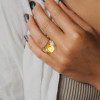 5.6ct Yellow Sapphire Two Tone Engagement Ring