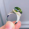 6ct Cushion Cut Green Sapphire Paved Engagement Ring