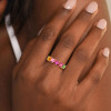 11ctw Heart Cut Multicolor Sapphire Rainbow Eternity Ring