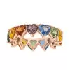 11ctw Heart Cut Multicolor Sapphire Rainbow Eternity Ring
